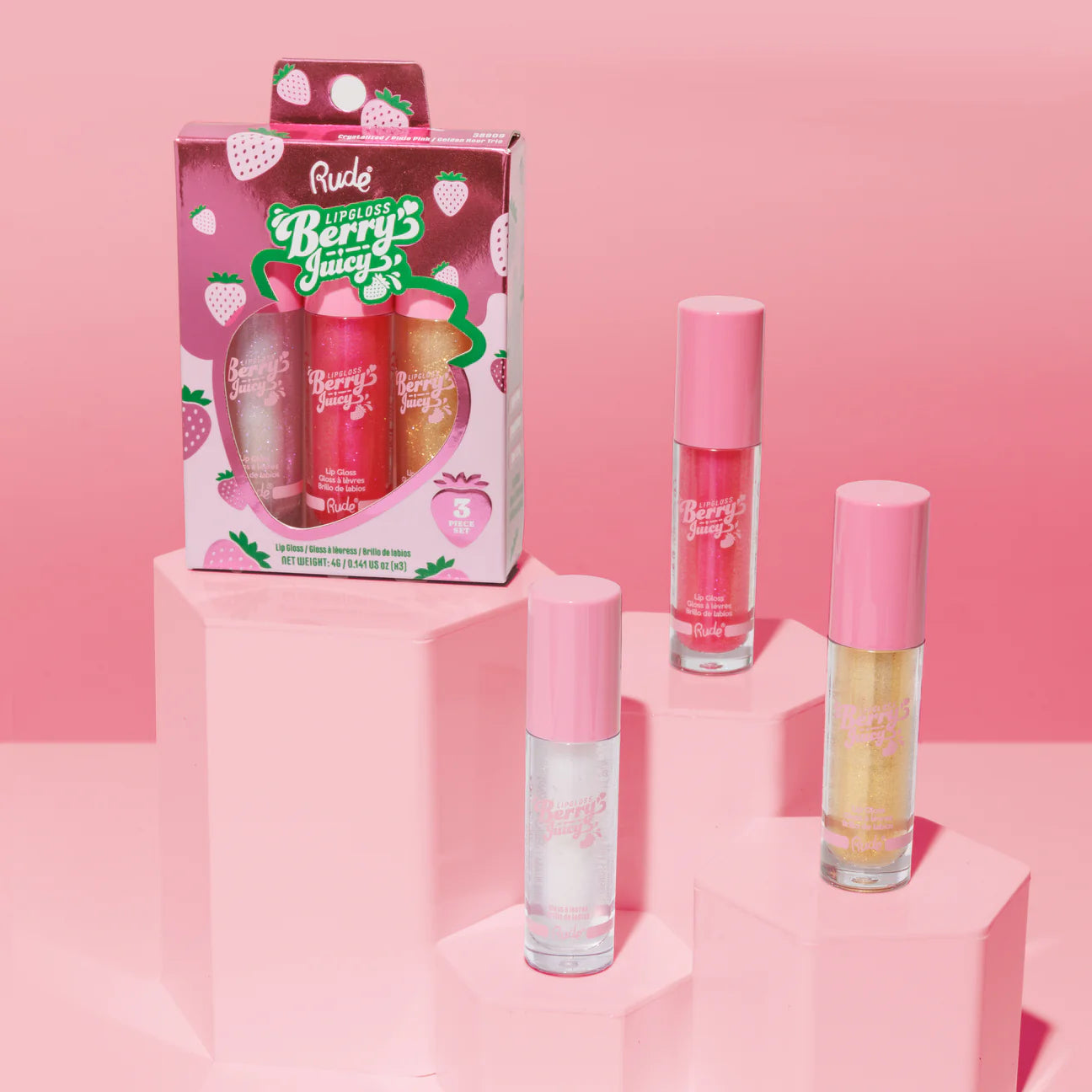 Rude Cosmetics Berry Juicy Lip Gloss Trio Set