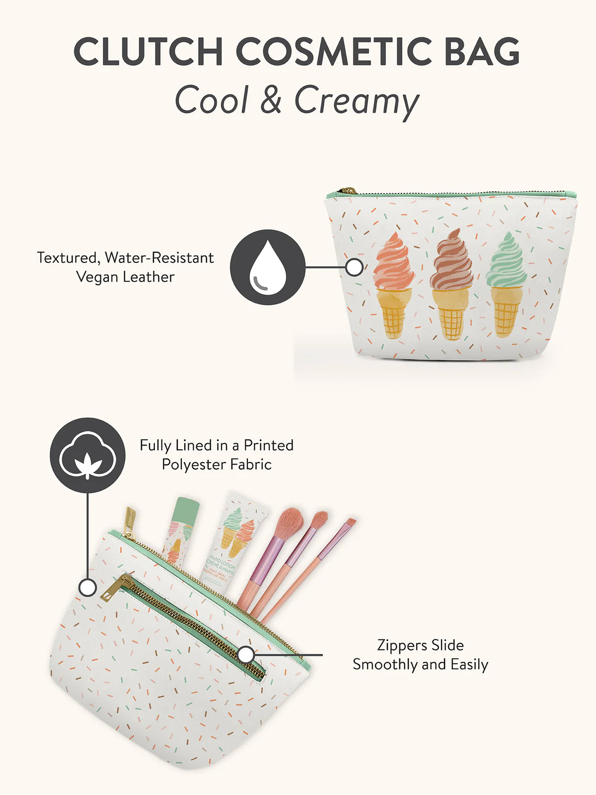 Clutch cosmetics bag