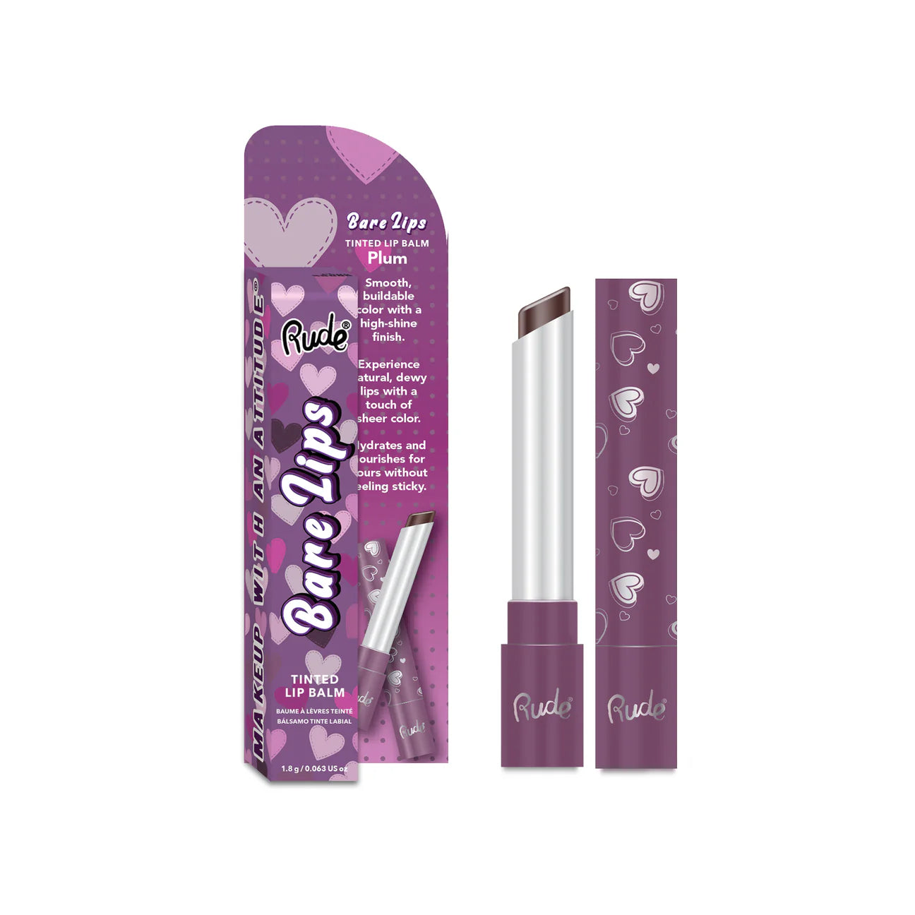 Rude Cosmetics Bare Lips Tinted Lip Balm