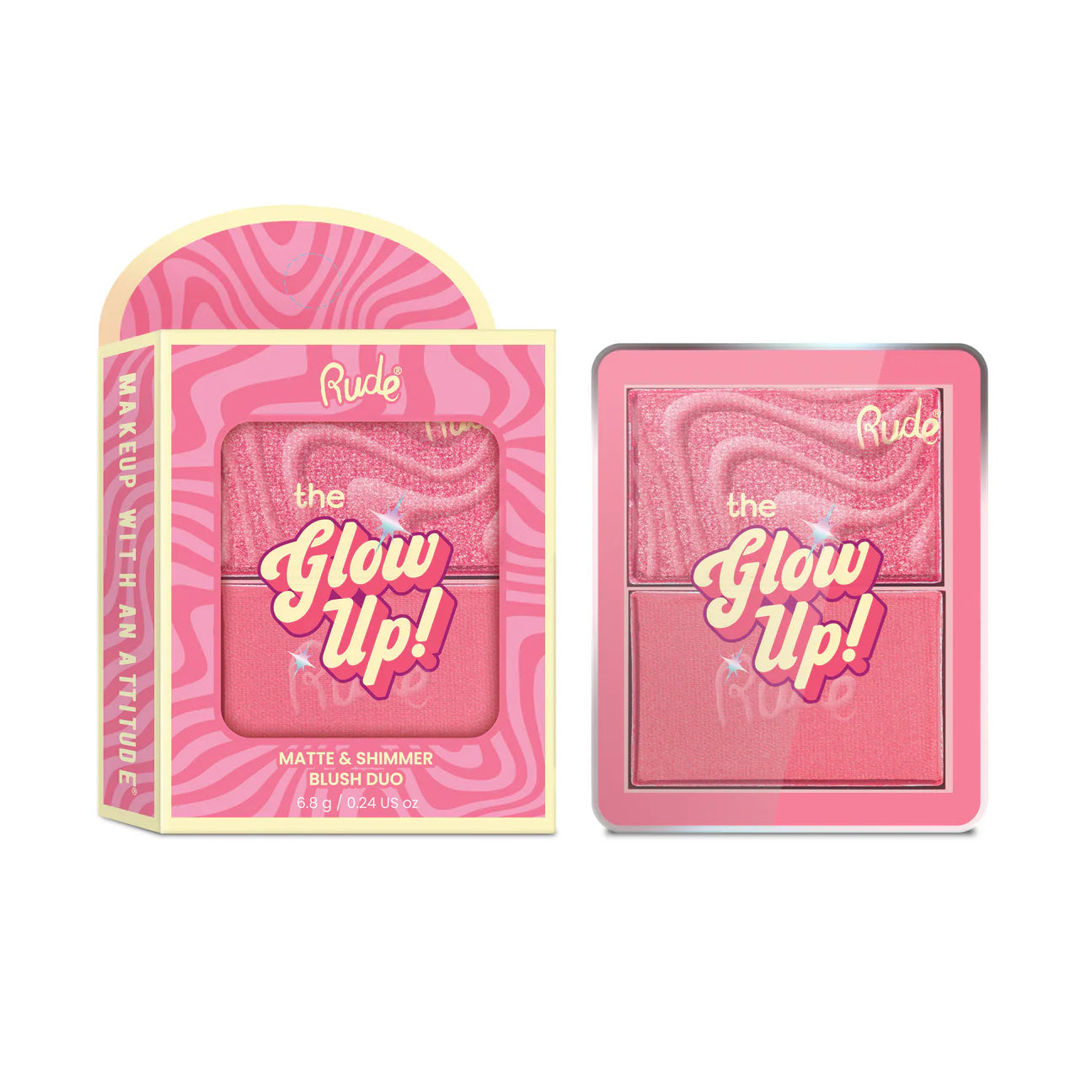 Rude Cosmetics The Glow Up Matte & Shimmer Blush Duo