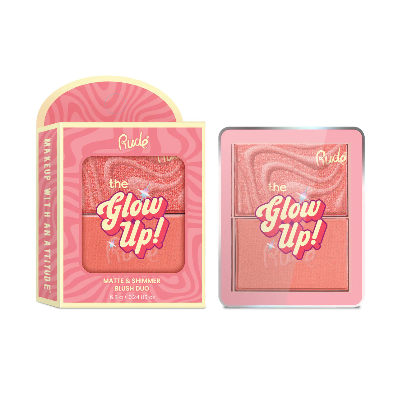 Rude Cosmetics The Glow Up Matte & Shimmer Blush Duo