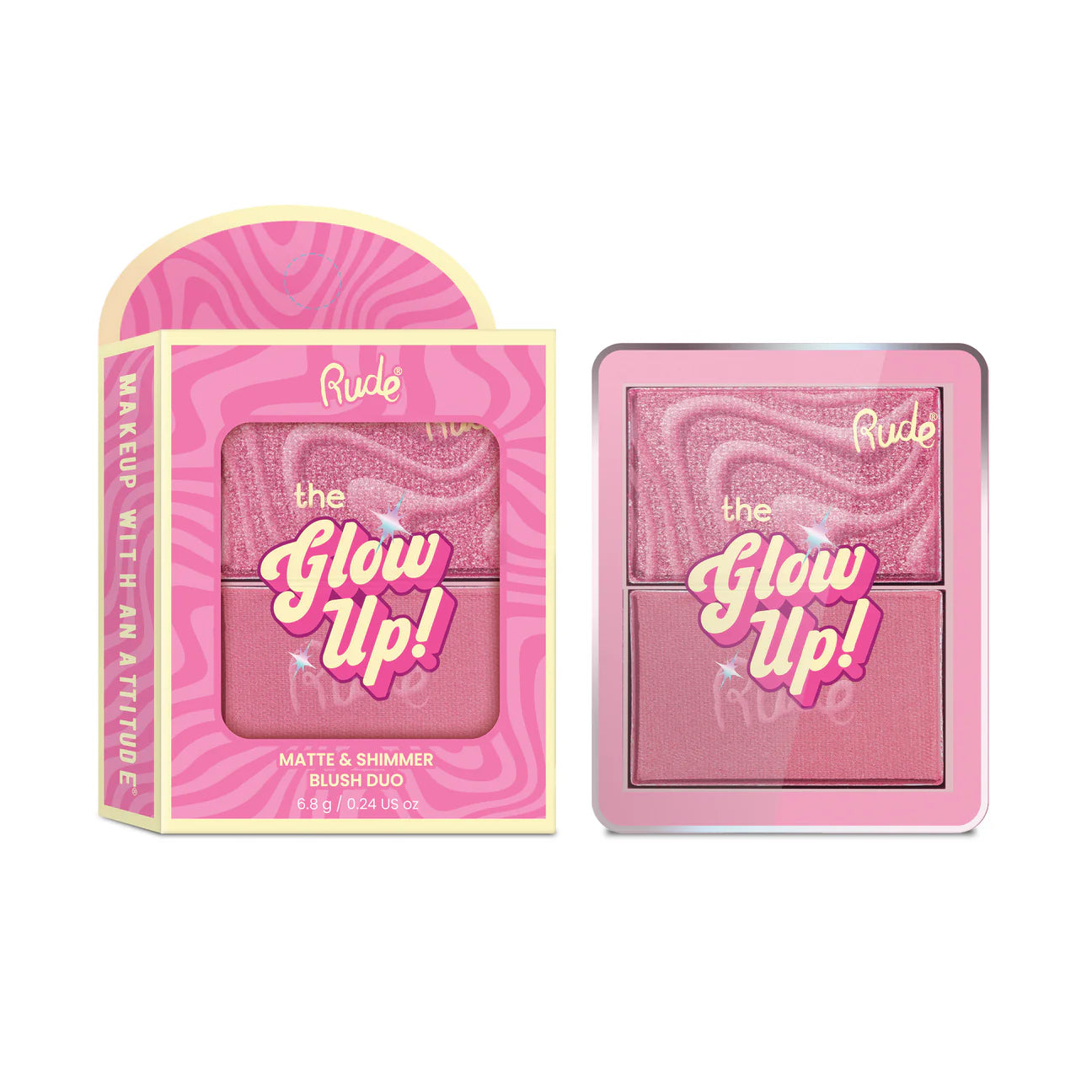 Rude Cosmetics The Glow Up Matte & Shimmer Blush Duo