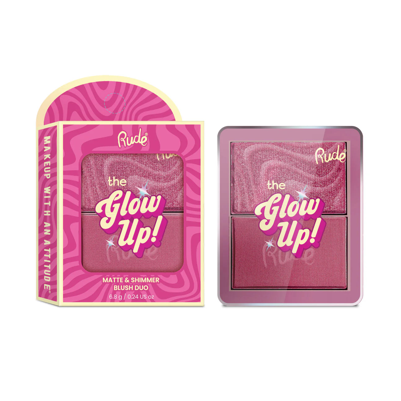 Rude Cosmetics The Glow Up Matte & Shimmer Blush Duo